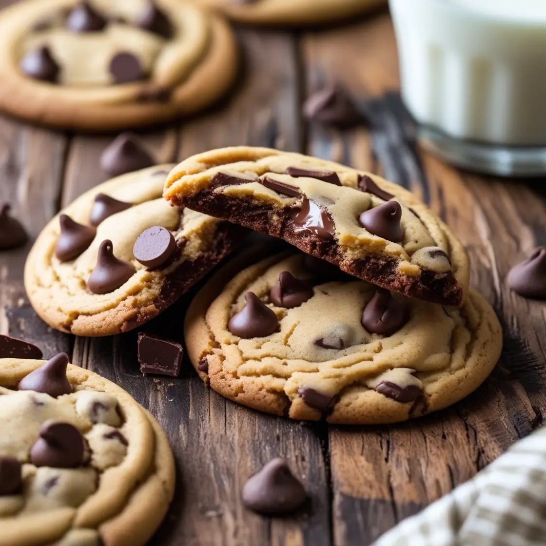 Freshly baked Chick-fil-A Cookie Recipe with chocolate chips