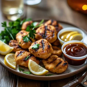 Chick-fil-A grilled chicken nuggets with dipping sauces