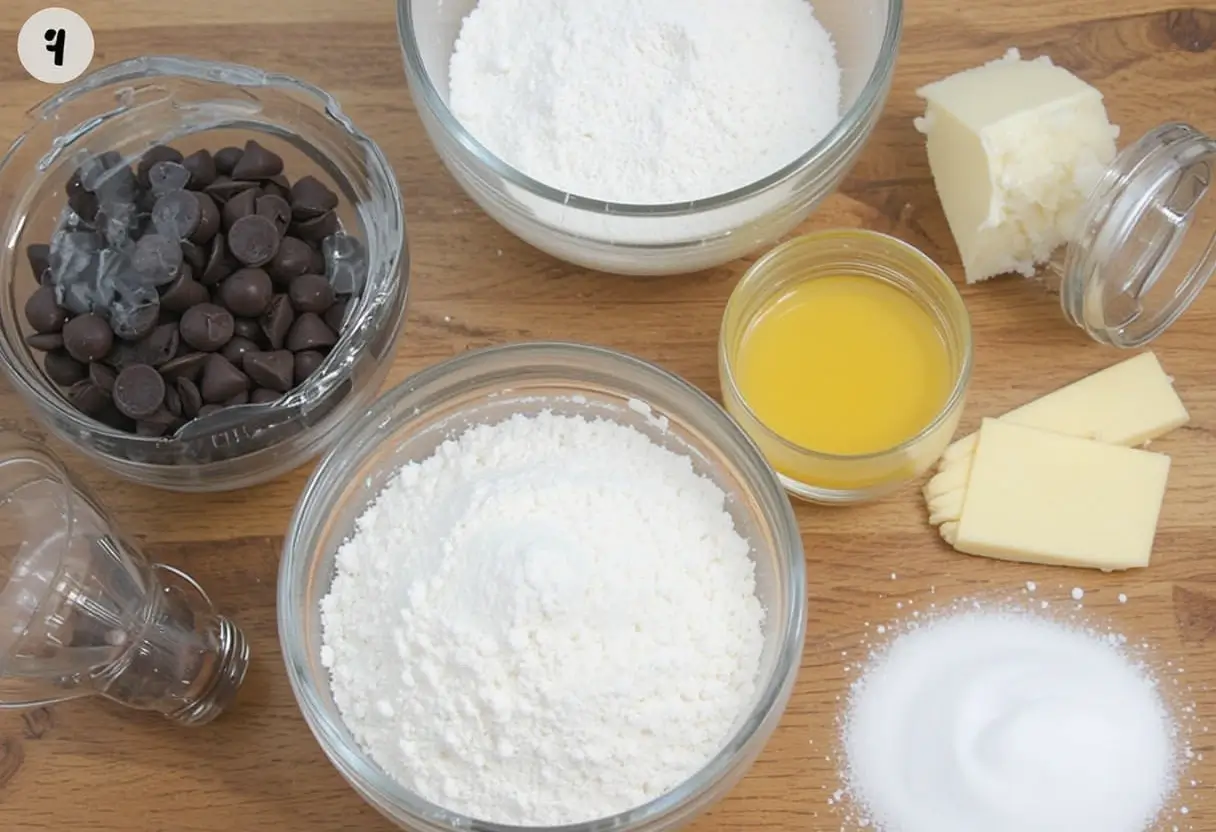 Ingredients for making a single cookie