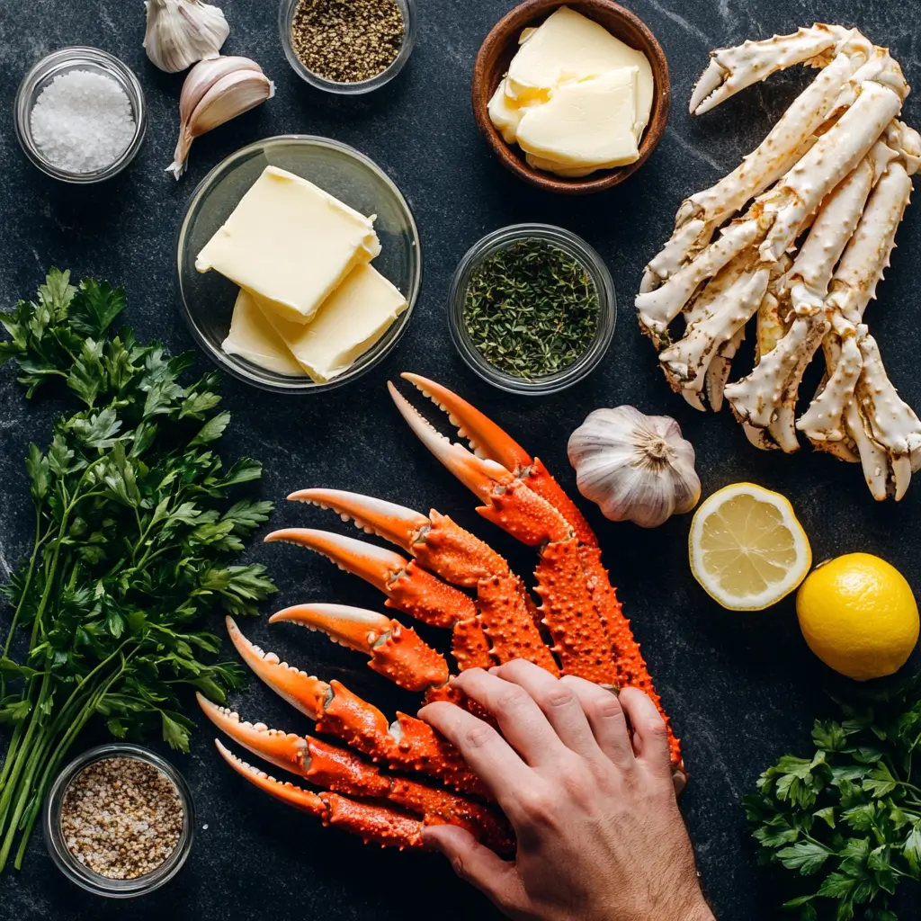 Ingredients for Cooking Dungeness Crab Fresh ingredients for a Dungeness crab recipe