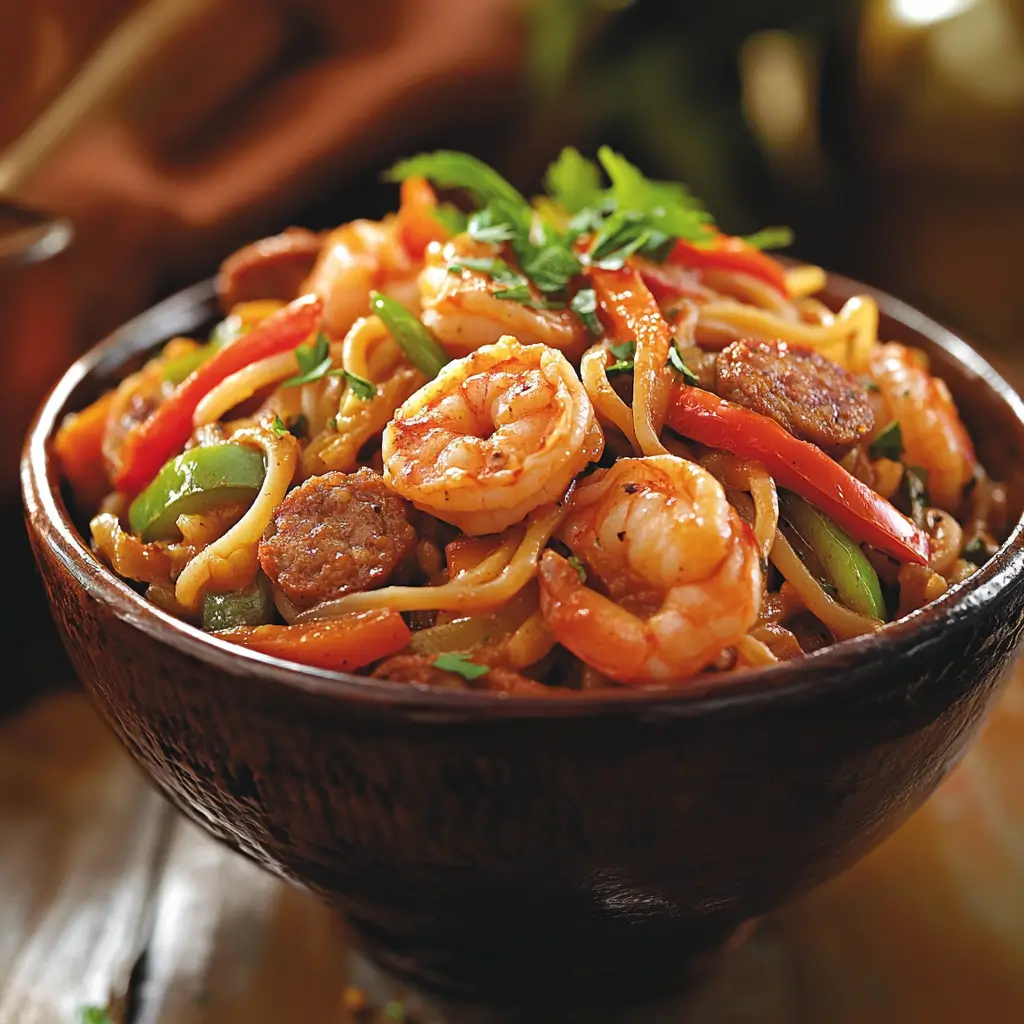 Delicious Pastalaya Recipe: A Hearty, Flavorful Twist on Cajun Jambalaya dish with shrimp and sausage