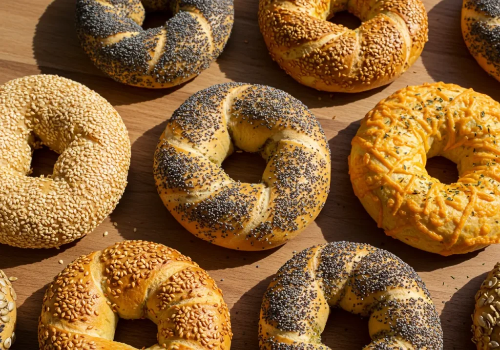 High-protein bagels Recipe with various toppings
