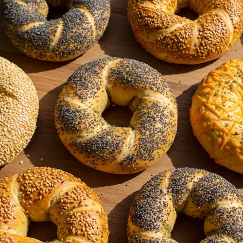 High-protein bagels Recipe with various toppings