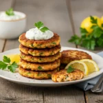 Crispy salmon cake recipe with tartar sauce