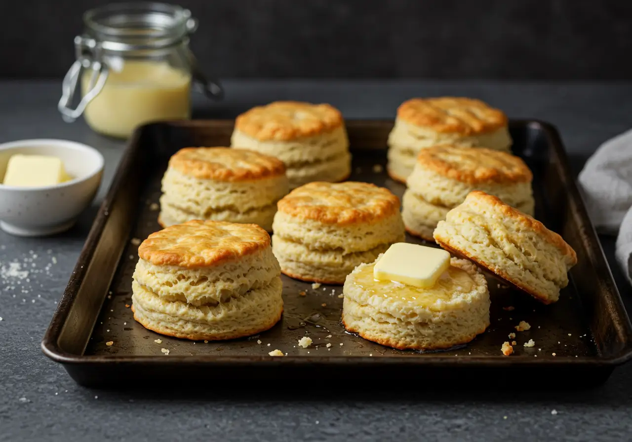 Biscuits for Breakfast Biscuits served with eggs on breakfast plate