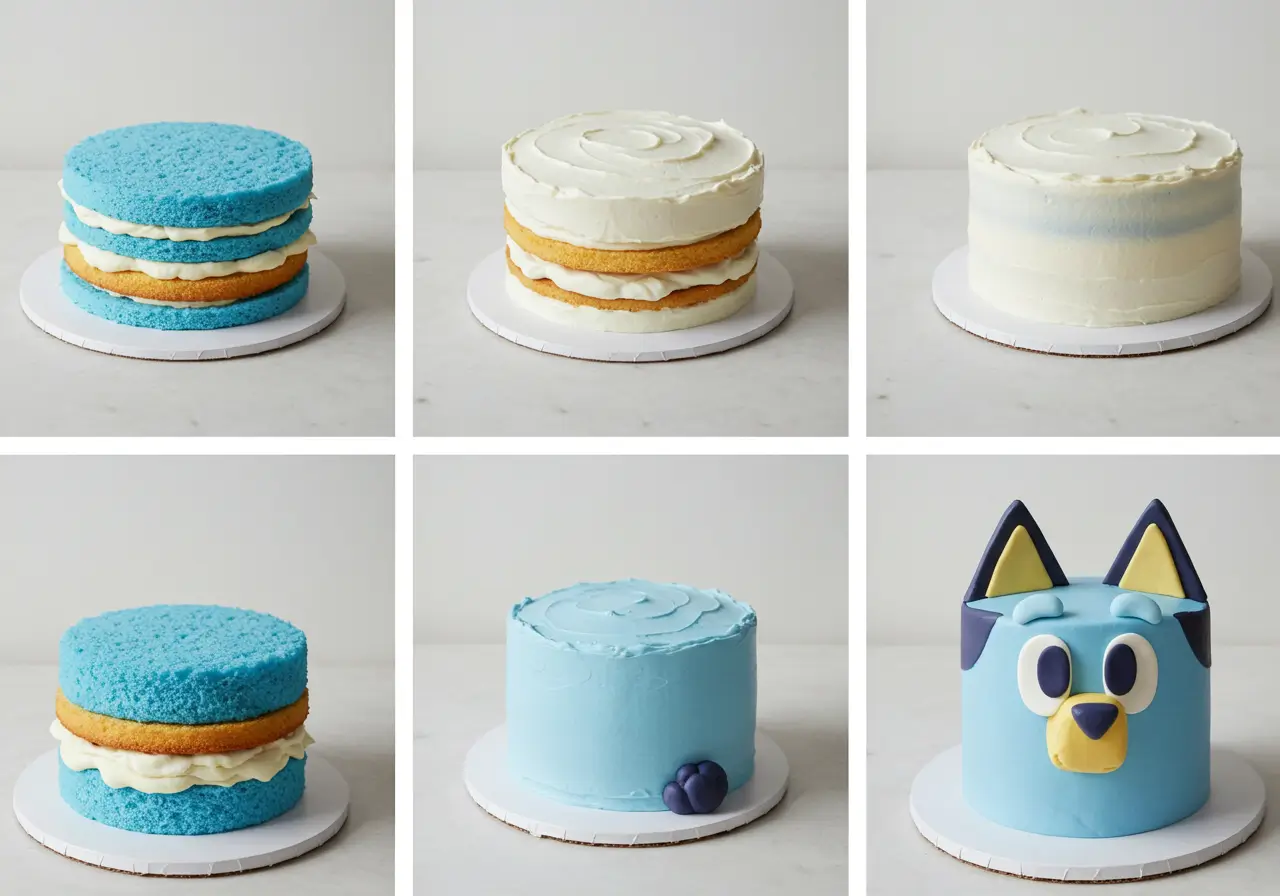 How to Decorate a Bluey Cake Step-by-step Bluey cake decorating process