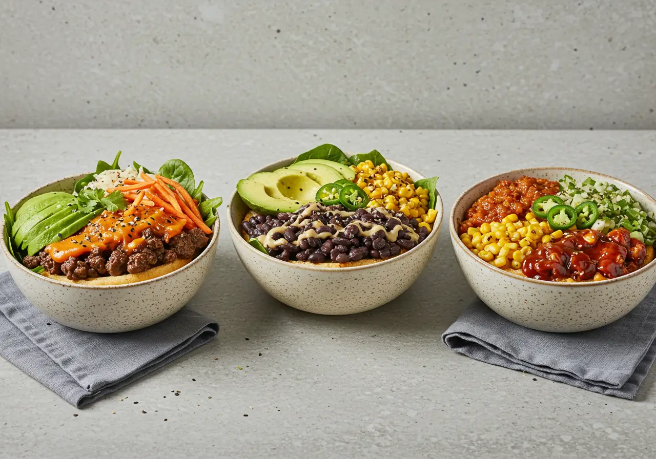 Burger Bowl Recipe Variations Three unique burger bowl recipe variations
