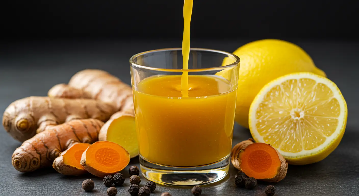 Turmeric Ginger Wellness Shot Ginger turmeric wellness shot with fresh ingredients