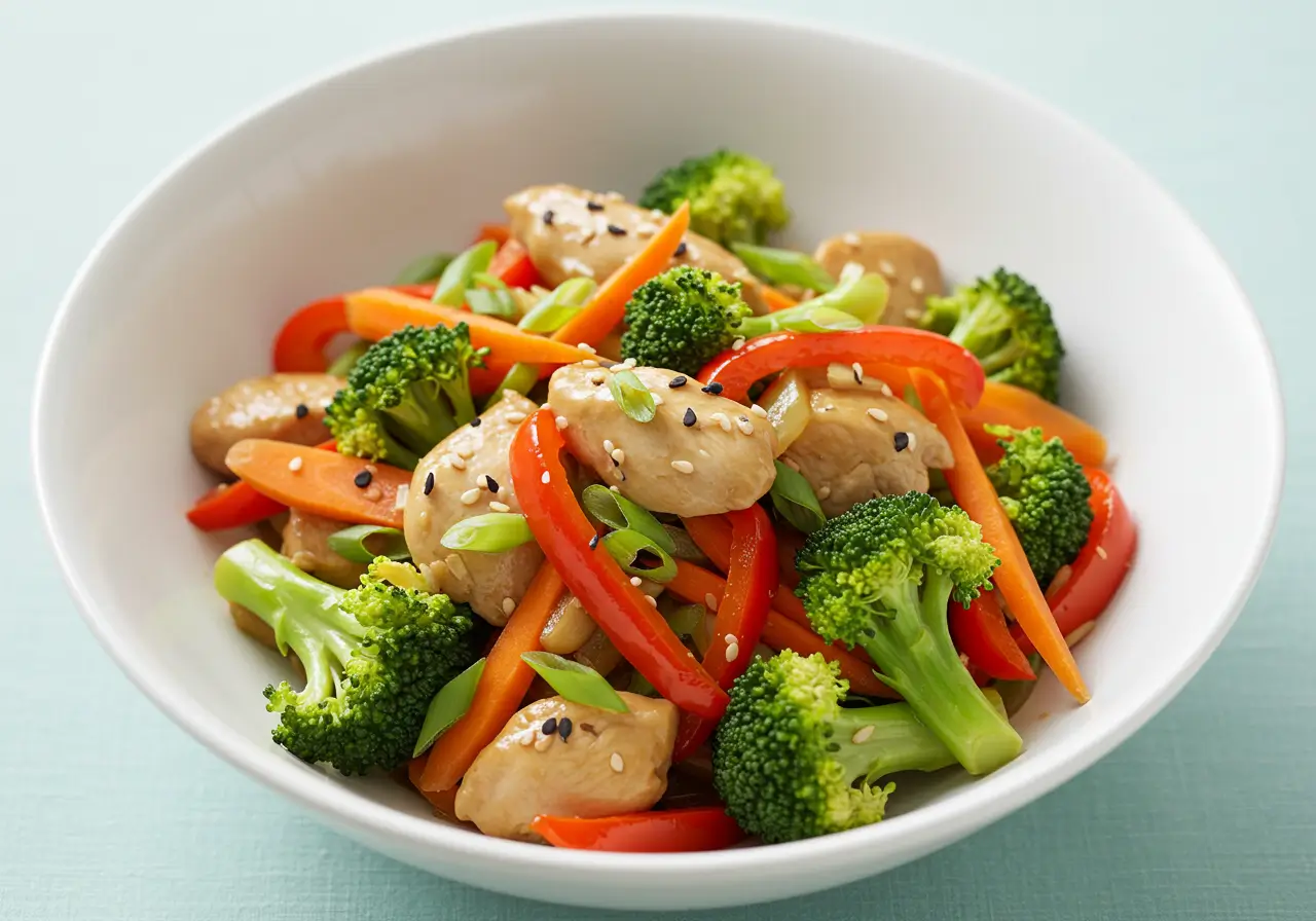 Low sodium chicken stir fry with fresh vegetables