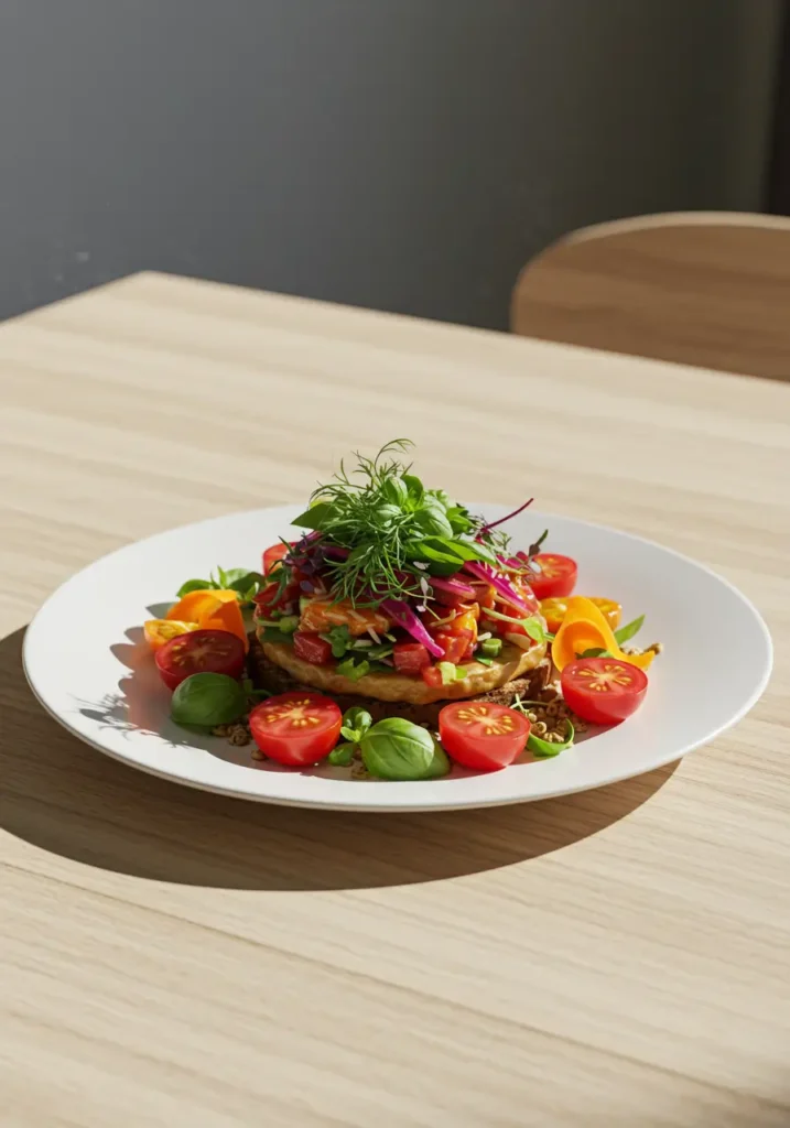 Fujifilm recipes food photography flat lay with colorful dish