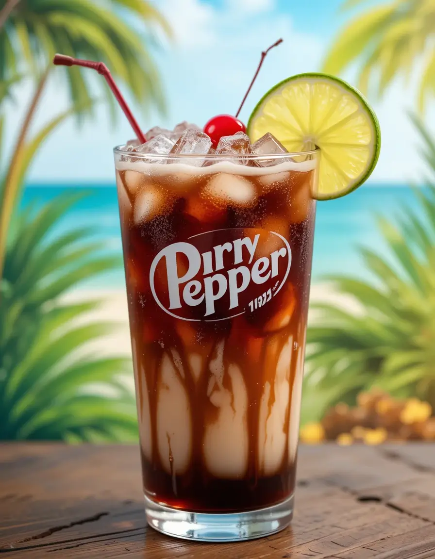 Dirty Dr Pepper drinks at a fun party. People enjoying Dirty Dr Pepper drinks at a party with tacos and nachos.