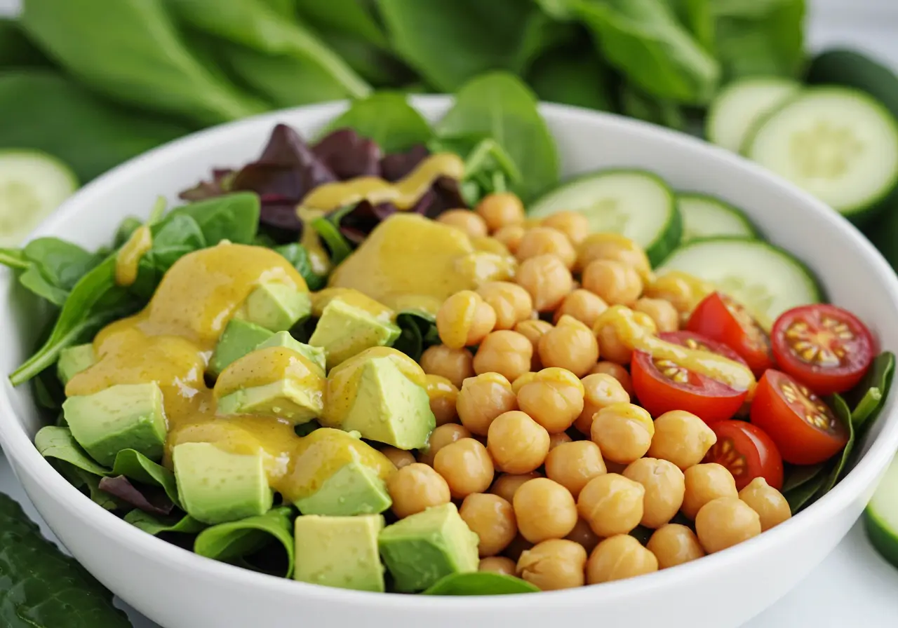 Dairy-Free Salad Colorful dairy-free salad with fresh ingredients