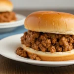easy sloppy joe recipe sandwich made with 3 ingredients.